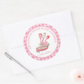 Roze Buffalo Keukenkeuken gereedschap Roze Bord Gi Ronde Sticker (Envelop)