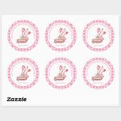 Roze Buffalo Keukenkeuken gereedschap Roze Bord Gi Ronde Sticker (Vel)