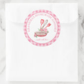 Roze Buffalo Keukenkeuken gereedschap Roze Bord Gi Ronde Sticker (Tas)