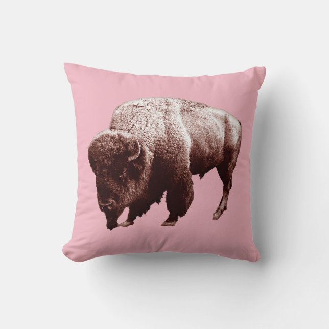 Roze Buffalo Kussen (Voorkant)