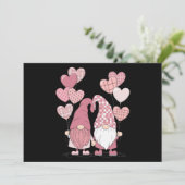 Roze Buffalo Plaid Hart Kabouters Valentijnsdag Kaart (Staand voorkant)