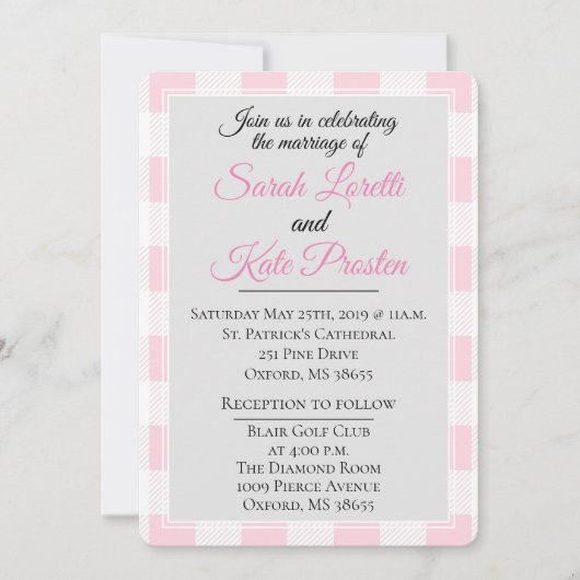 Roze Buffalo Plaid Kaart (Voorkant)