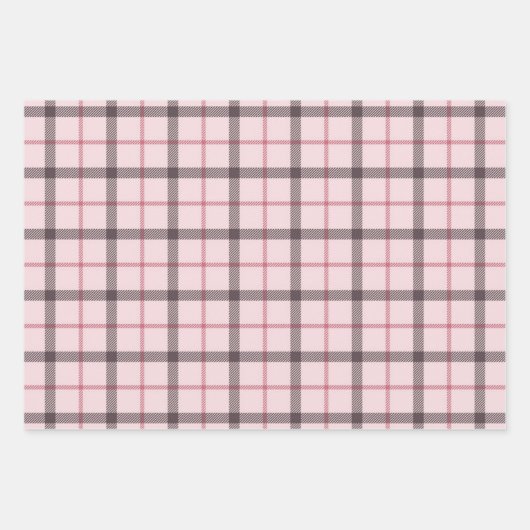 Roze Buffalo Pset Gingham in set 3 Inpakpapier Vel (Voorkant 3)