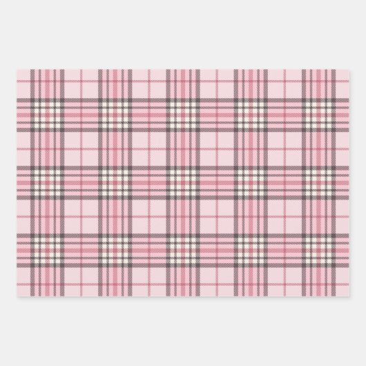 Roze Buffalo Pset Gingham in set 3 Inpakpapier Vel (Voorkant 2)