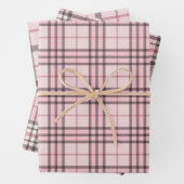 Roze Buffalo Pset Gingham in set 3 Inpakpapier Vel (In situ)