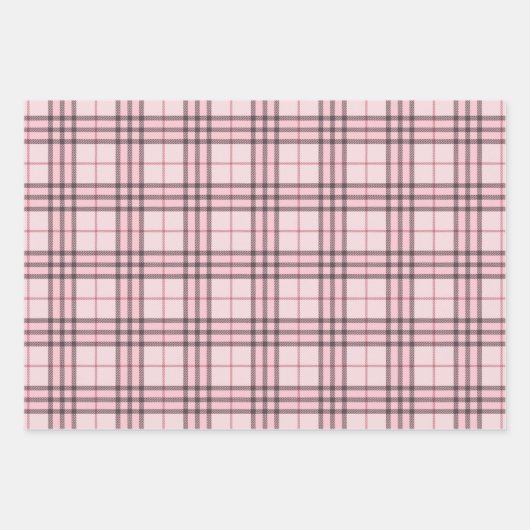 Roze Buffalo Pset Gingham in set 3 Inpakpapier Vel (Voorkant)