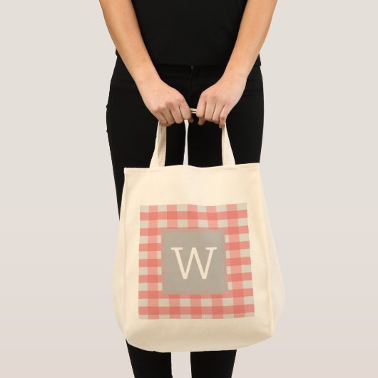 Roze Buffalo-speldenmonogram Canvas tas (Voorkant (product))