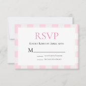 Roze Buffel Check Bruiloft RSVP (Voorkant)
