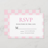 Roze Buffel Check Bruiloft RSVP (Voorkant / Achterkant)