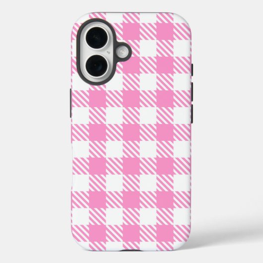 Roze Buffel Plaid Patroon Case-Mate iPhone Case (Achterkant)