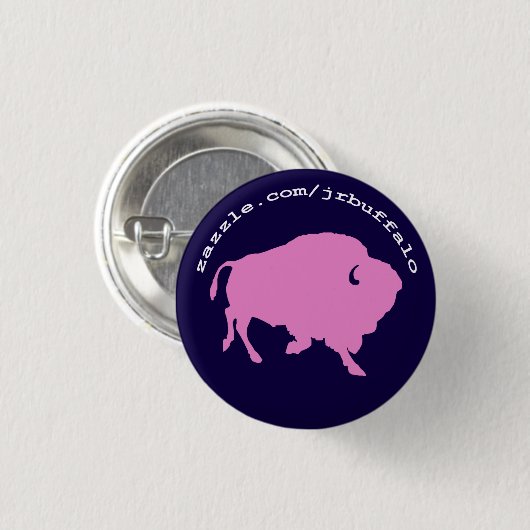 roze buffel ronde pin ronde button 3,2 cm (Voorkant /achterkant)