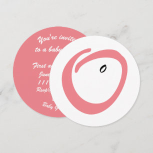 Roze buik schattig baby shower uitnodiging