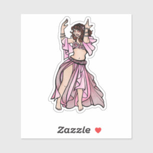 Roze Buikdanser Valentijnsdag Hart Sticker