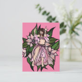 Roze buikdanseres shimmy briefkaart (Staand voorkant)