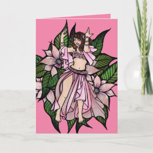 Roze buikdanseres shimmy kaart