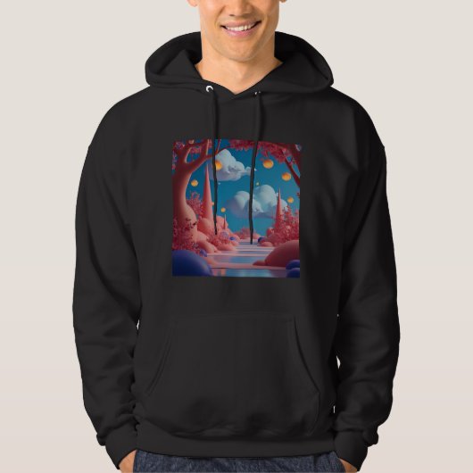 Roze Buitenaardse Wereld Hoodie (Voorkant)