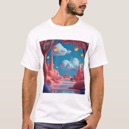 Roze buitenaardse wereld t-shirt