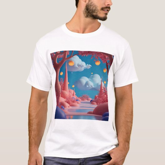 Roze buitenaardse wereld t-shirt (Voorkant)