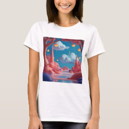 Roze buitenaardse wereld t-shirt