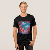 Roze buitenaardse wereld Tri-Blend shirt (Voorkant volledig)