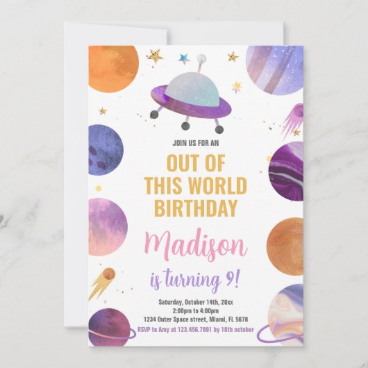 Roze buitenruimte Vervroegde dag Kaart (Voorkant)