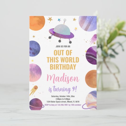 Roze buitenruimte Vervroegde dag Kaart (Staand voorkant)