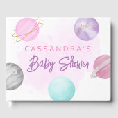 Roze buitenruimtecentrales Baby shower Gastenboek (Voorkant)