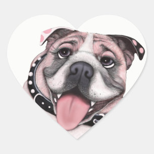 Roze Bulldog Aangepaste Stickers