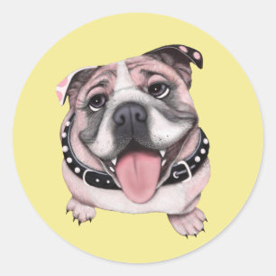 Roze Bulldog Aangepaste Stickers