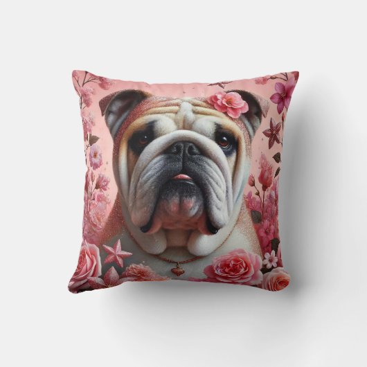 Roze bulldog kussen! kussen (Achterkant)