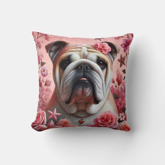 Roze bulldog kussen! kussen (Voorkant)