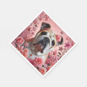 Roze bulldog servetten! servet (Hoek)