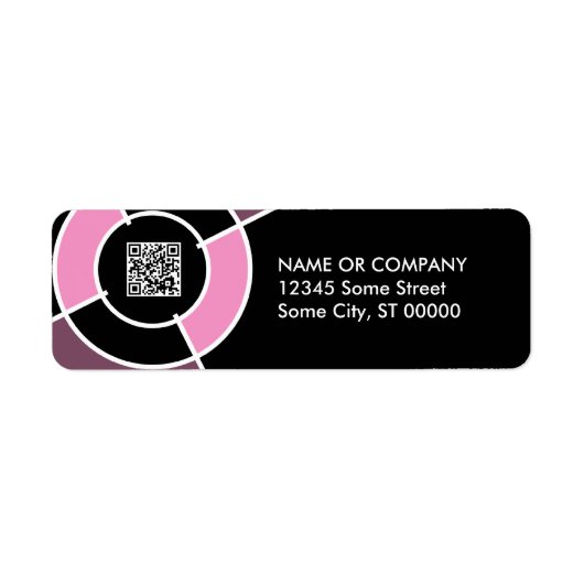 roze bulseye QR-code Etiket (Voorkant)
