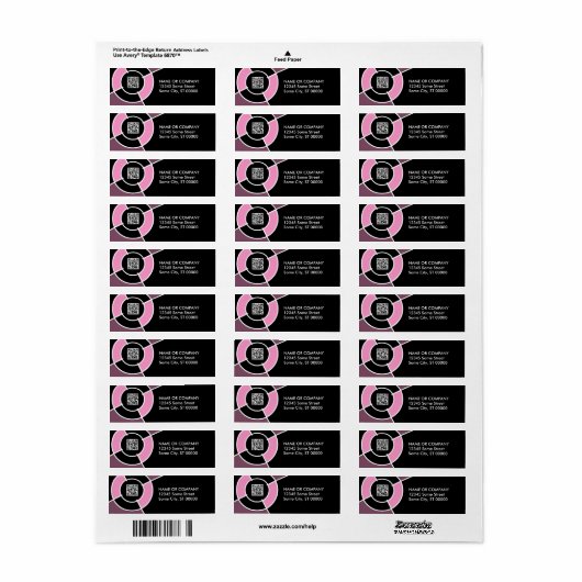 roze bulseye QR-code Etiket (Full Sheet)