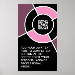 roze bulseye QR-code Poster