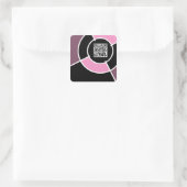 roze bulseye QR-code Vierkante Sticker (Tas)