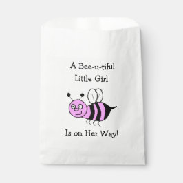 Roze Bumble Bee Baby shower Favor Tassen Bedankzakje