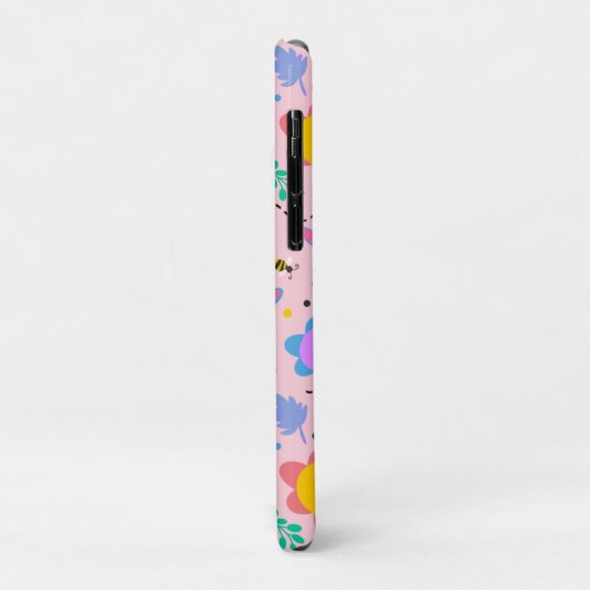 Roze Bumblebee Inspirivity Leuke Girly Bloemen Case-Mate iPhone Case (Achterkant/links)