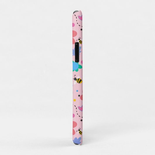 Roze Bumblebee Inspirivity Leuke Girly Bloemen Case-Mate iPhone Case (Achterkant/rechts)
