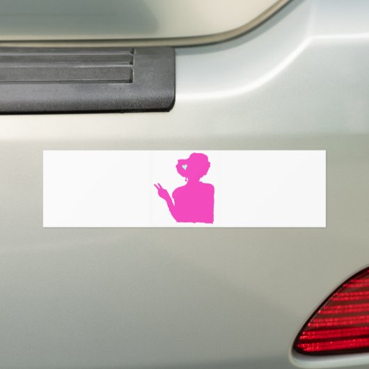 Roze bumpersticker (Op auto)