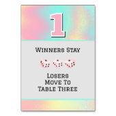 Roze Bunco #1 Tafelkaart Kaart (Achterkant)