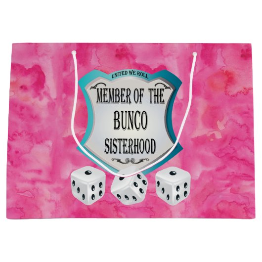  roze Bunco Dice Fun Girls Night Out Groot Cadeauzakje (Voorkant)