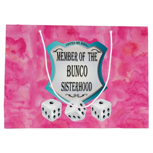  roze Bunco Dice Fun Girls Night Out Groot Cadeauzakje (Achterkant)