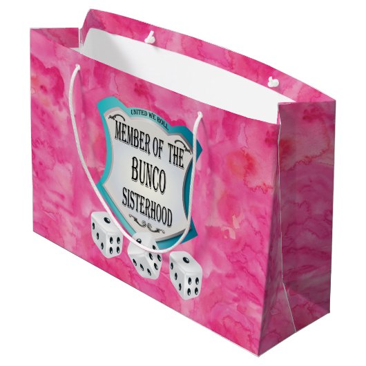  roze Bunco Dice Fun Girls Night Out Groot Cadeauzakje (Achterkant Gekanteld)