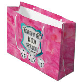  roze Bunco Dice Fun Girls Night Out Groot Cadeauzakje (Voorkant Gekanteld)