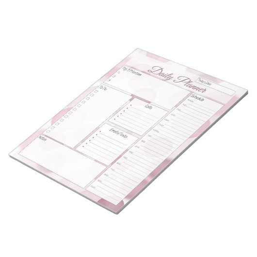 Roze bundel Daily Planner Notitieblok (Schuin)