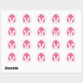 Roze bundel en hart Paassticker Ronde Sticker (Vel)