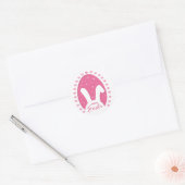Roze bundel en hart Paassticker Ronde Sticker (Envelop)