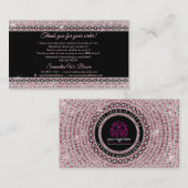 Roze bundel Hartelijk dank voor uw bestelling van  Visitekaartje (Voorkant / Achterkant)