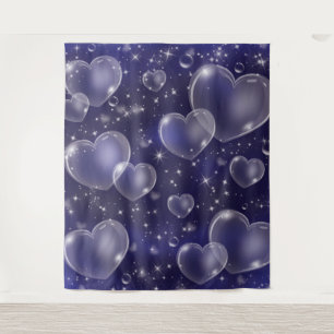 Roze bundel hartkloppingen Meisje 90's Foto achter Wandkleed